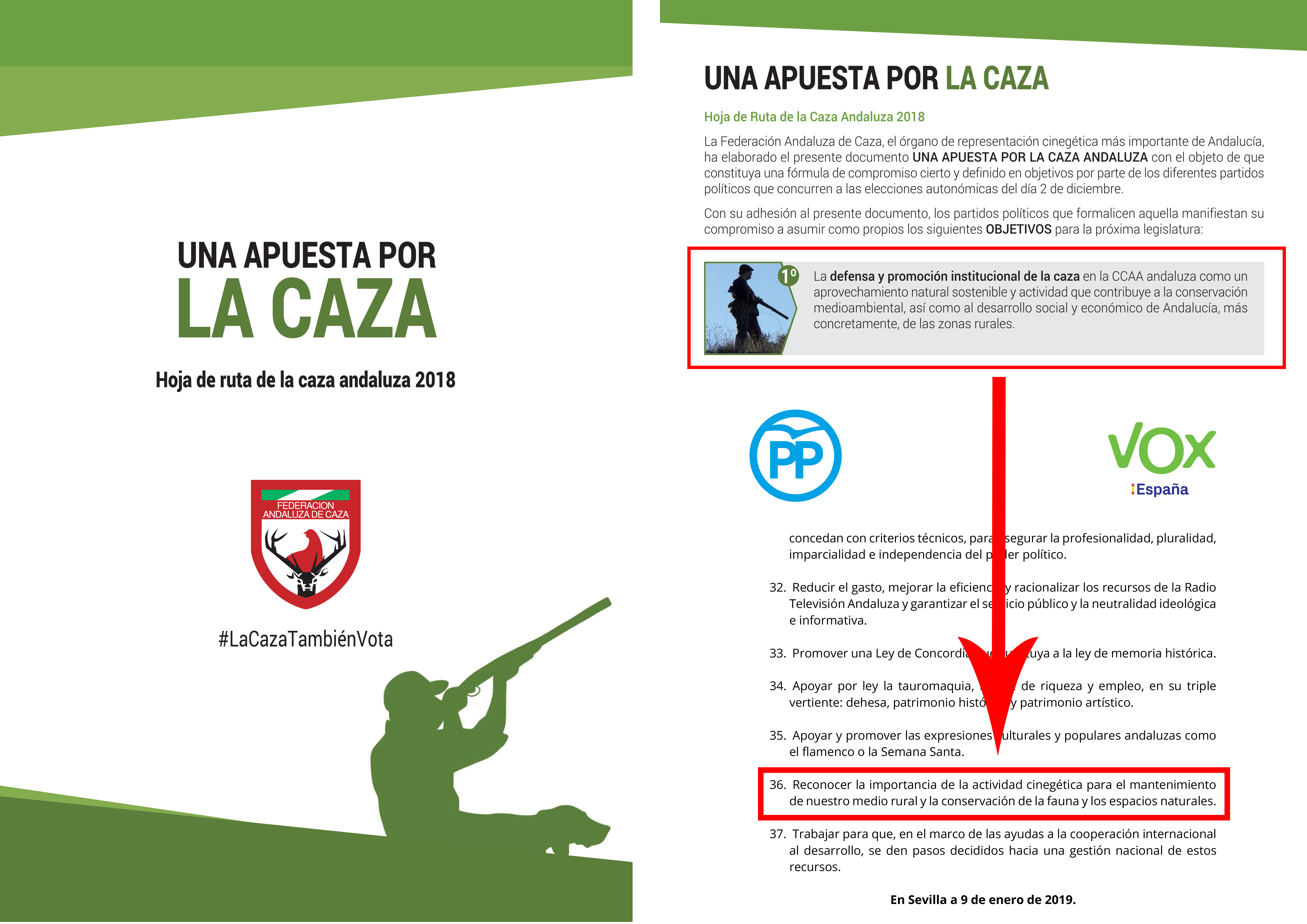 #LaCazaTambienVota alcanza su objetivo: el nuevo Gobierno Andaluz se compromete al reconocimiento de la caza